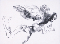 Max Feldbauer,Scholle,Pegasus mit Mädchenakt,Lithografie,unsigniert
