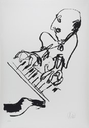 Markus Lüpertz Pianospieler Farbserigrafie Papier 1998