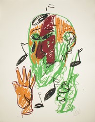 Markus Lüpertz, Konzert in Köln, Farbserigrafie Papier 2016