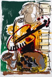 Markus Lüpertz Konzert im Zikkurat Farbserigrafie Papier 2009