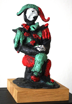 Markus Lüpertz Harlekin 2003 Bronzeskulptur handbemalt