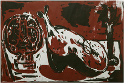 Markus Lüpertz,Stilleben,Still-leben,Holzschnitt