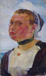Paula Wimmer, Junge Bretonin,Portrait,Öl/Leinwand,unsigniert,Dachau,Künstlerin,Feldbauer Schülerin,Berlin
